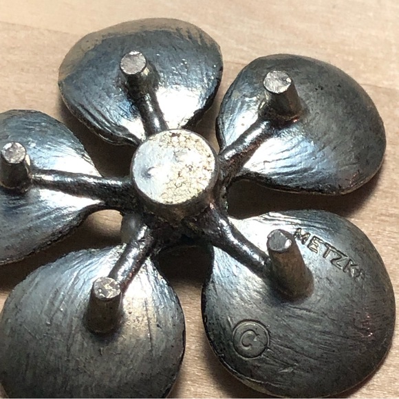 Metzke Vintage Pewter Blossom Taper Candle Holders-Three (3) - Picture 5 of 8